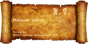 Mehsam Veron névjegykártya